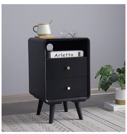 Table de chevet nordique en bois massif JAMES, style chambre à coucher, 35 cm 