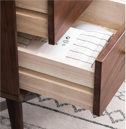 Table de chevet nordique en bois massif JAMES, style chambre à coucher, 35 cm 