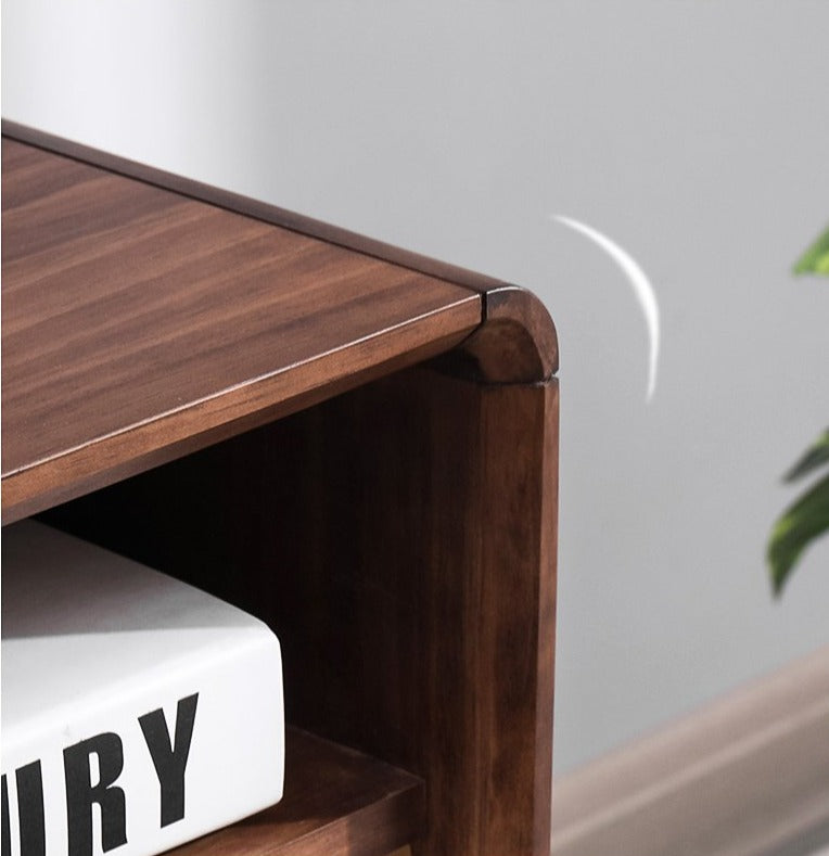 Table de chevet nordique en bois massif JAMES, style chambre à coucher, 35 cm 