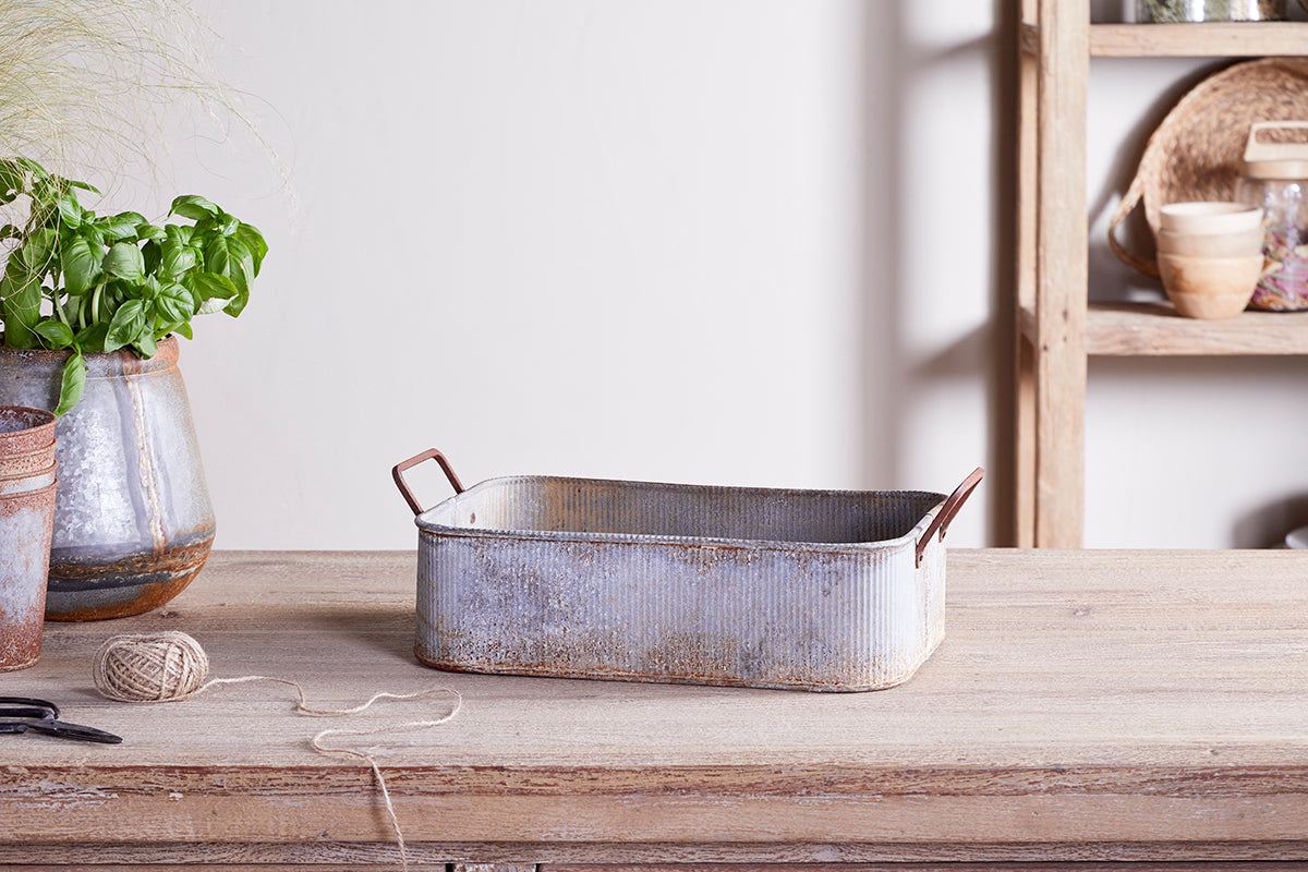 Bac à fleurs d'extérieur Japos - Zinc vieilli