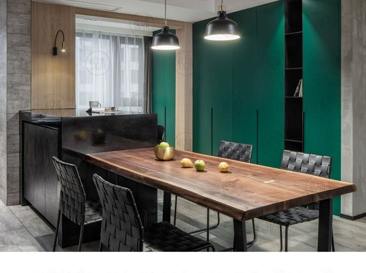 Table à manger Jasper Live Natural Edge en bois massif (choisissez parmi 4 couleurs)