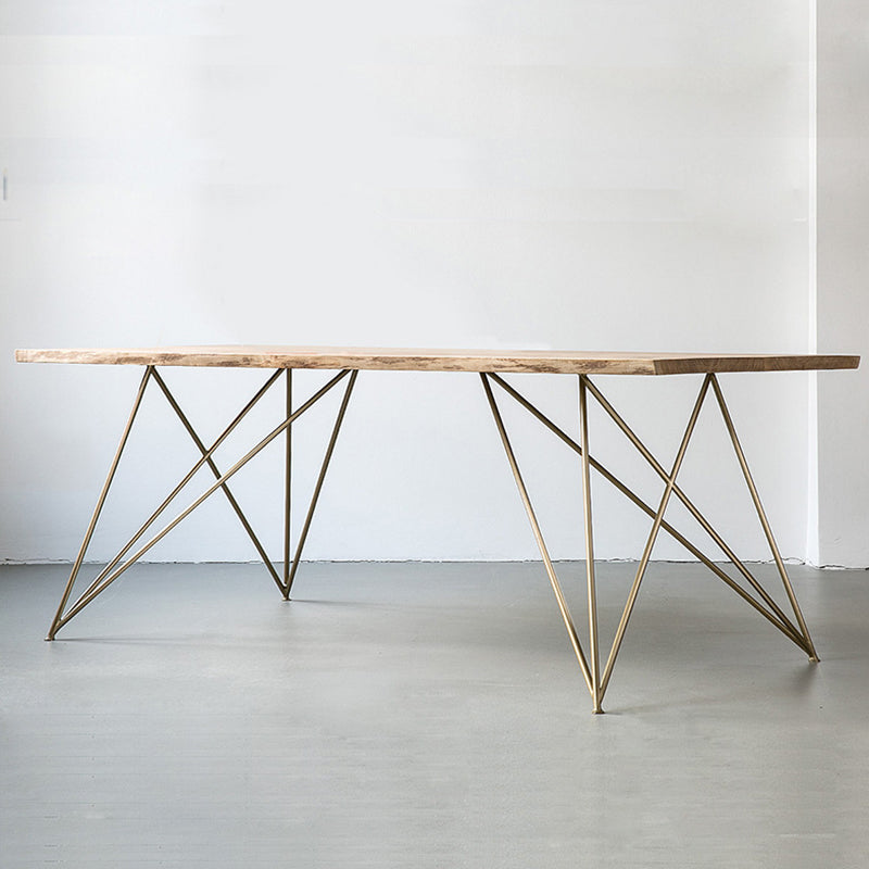 Table à manger en bois massif Jesse Table de conférence moderne et minimaliste en bois massif