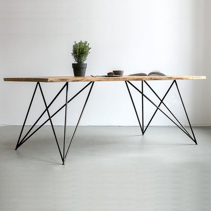 Table à manger en bois massif Jesse Table de conférence moderne et minimaliste en bois massif