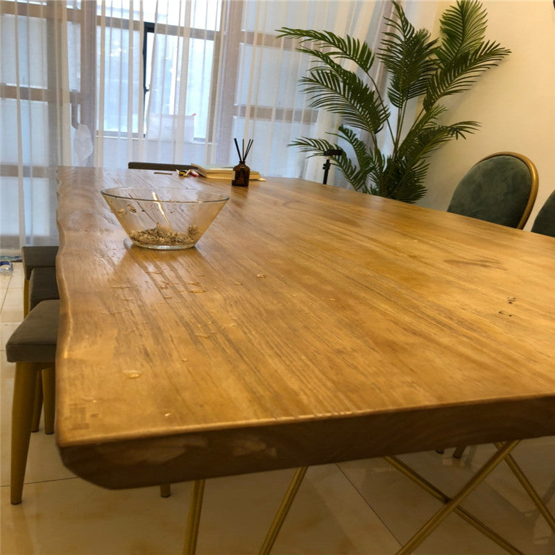 Table à manger en bois massif Jesse Table de conférence moderne et minimaliste en bois massif