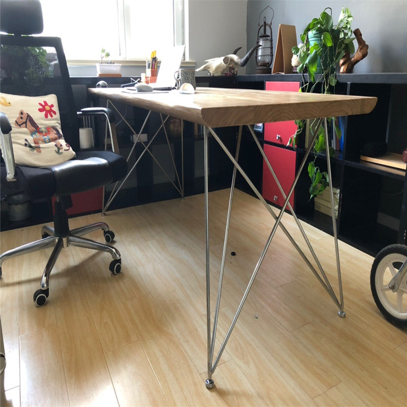 Table à manger en bois massif Jesse Table de conférence moderne et minimaliste en bois massif