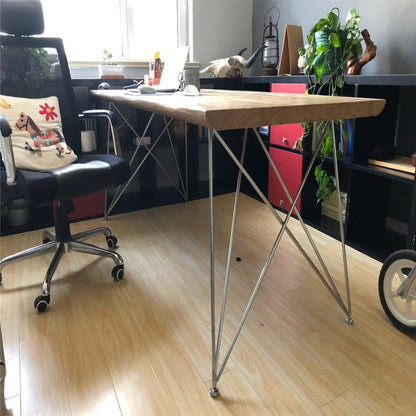 Table à manger en bois massif Jesse Table de conférence moderne et minimaliste en bois massif