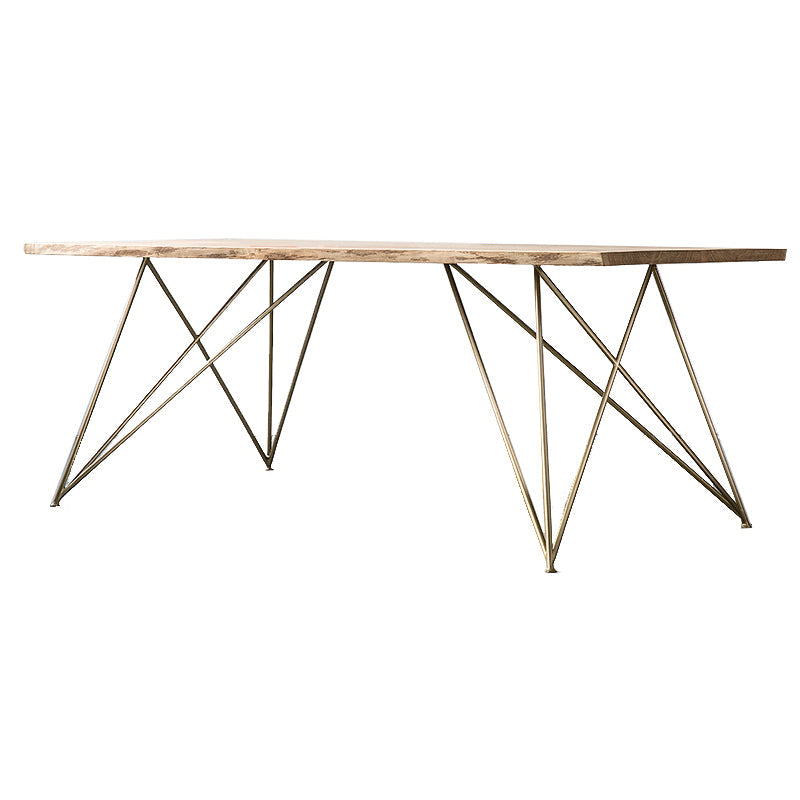 Table à manger en bois massif Jesse Table de conférence moderne et minimaliste en bois massif