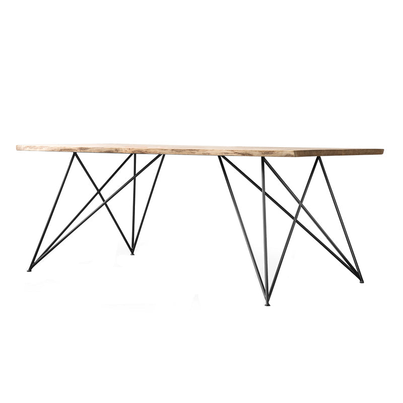 Table à manger en bois massif Jesse Table de conférence moderne et minimaliste en bois massif