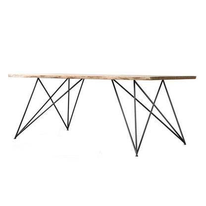 Table à manger en bois massif Jesse Table de conférence moderne et minimaliste en bois massif