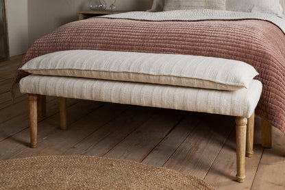 Banc rembourré en coton Kiana - Naturel