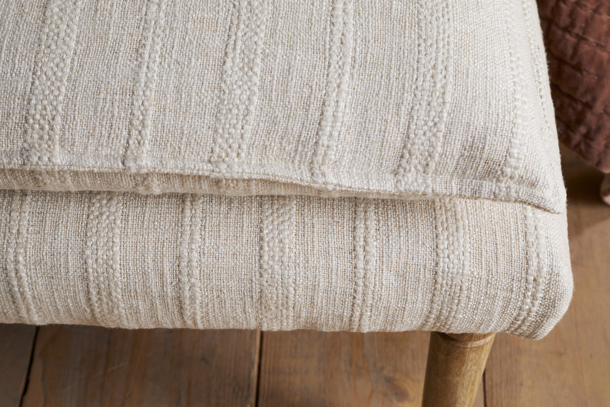 Banc rembourré en coton Kiana - Naturel
