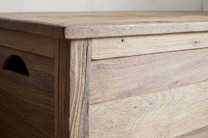 Banc de rangement Karadi en bois recyclé - Naturel