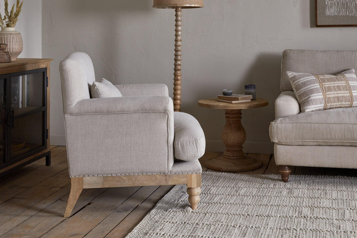 Fauteuil Kashi en lin - Naturel