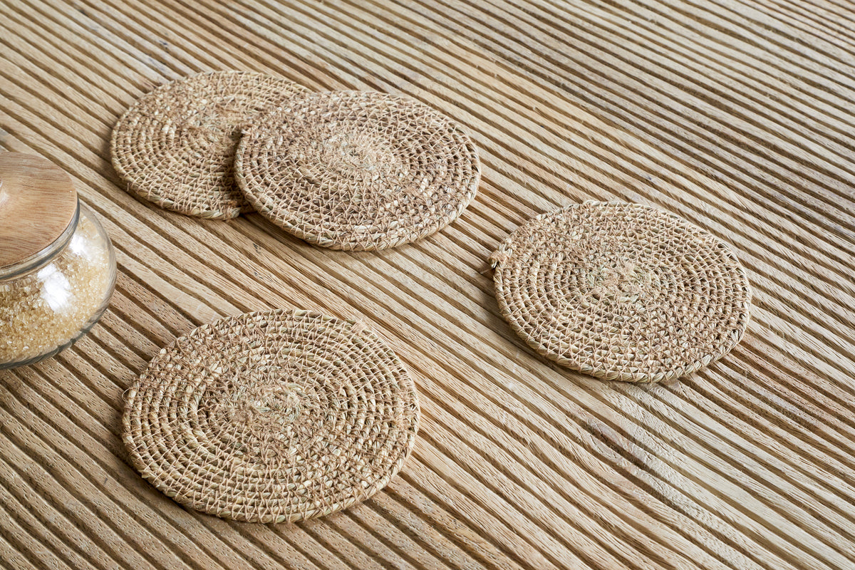 Sous-verres tissés Keso - Marron (lot de 4)