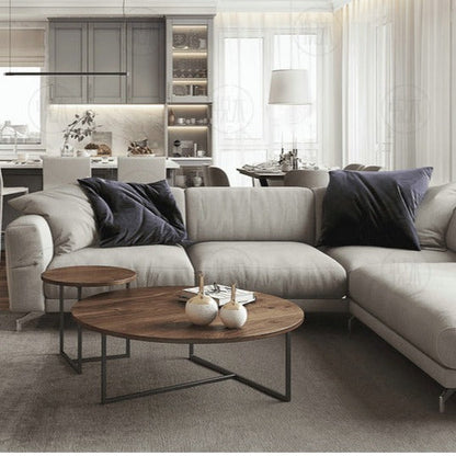 Table basse ronde nordique en bois massif KEHLANI RADISSON (4 couleurs, 2 tailles)