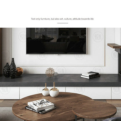 Table basse ronde nordique en bois massif KEHLANI RADISSON (4 couleurs, 2 tailles)