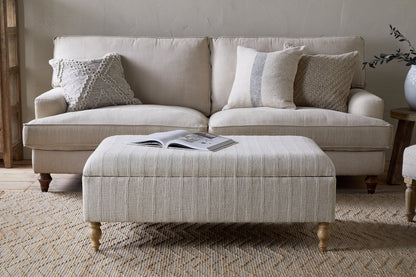 Pouf de rangement rembourré Kiana - Naturel