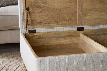 Pouf de rangement rembourré Kiana - Naturel