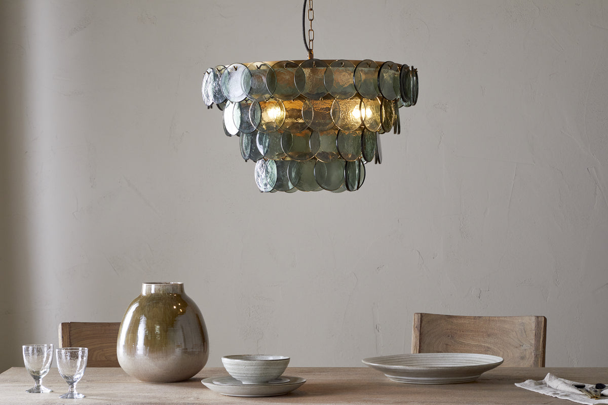 Lustre en verre recyclé Kagitha - Vert