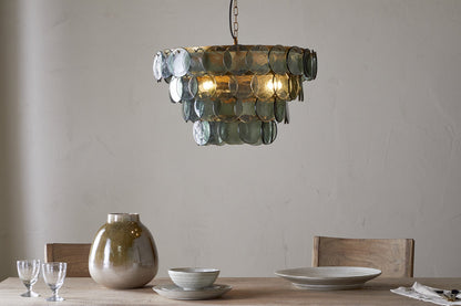 Lustre en verre recyclé Kagitha - Vert