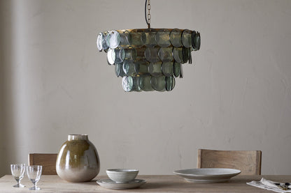 Lustre en verre recyclé Kagitha - Vert