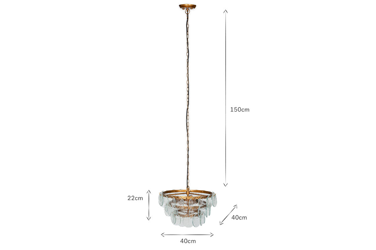 Lustre en verre recyclé Kagitha - Transparent