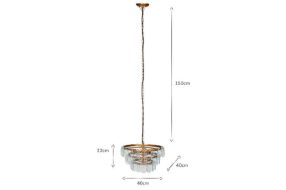 Lustre en verre recyclé Kagitha - Transparent