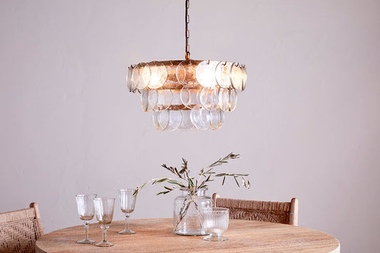 Lustre en verre recyclé Kagitha - Transparent