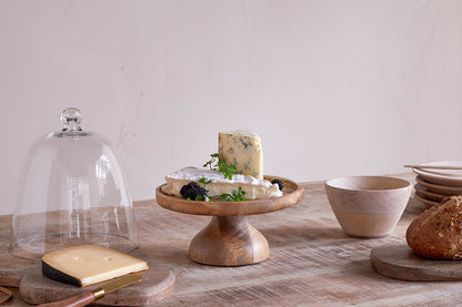 Présentoir à fromage en bois de manguier Kannati et verre - Transparent