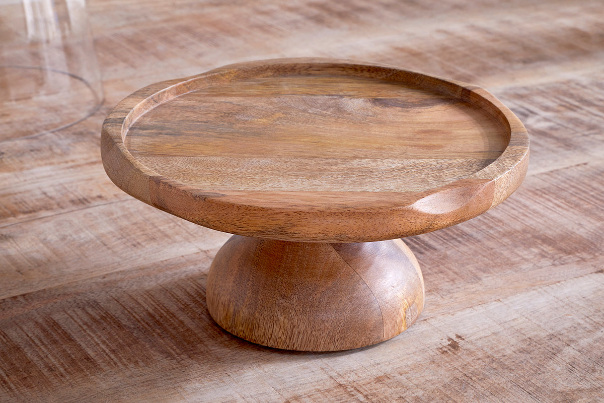 Présentoir à fromage en bois de manguier Kannati et verre - Transparent