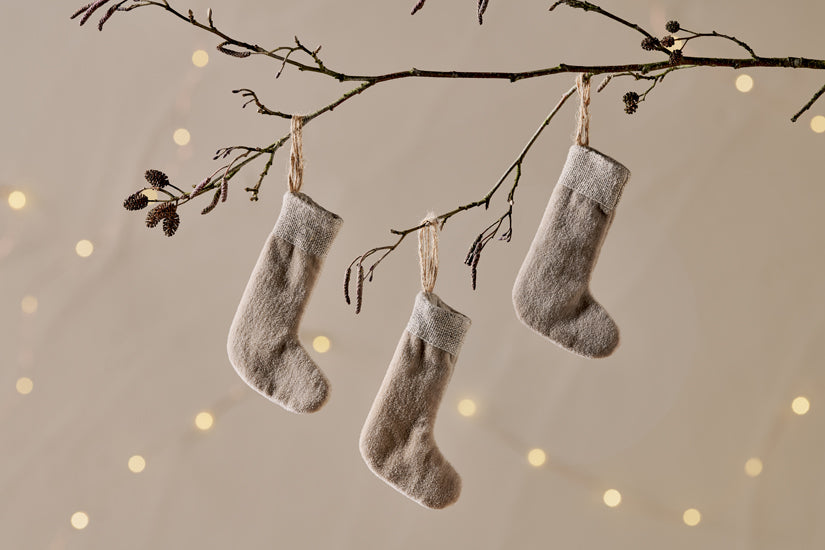 Mini bas en velours de coton Karru - Gris clair - (Ensemble de 3)