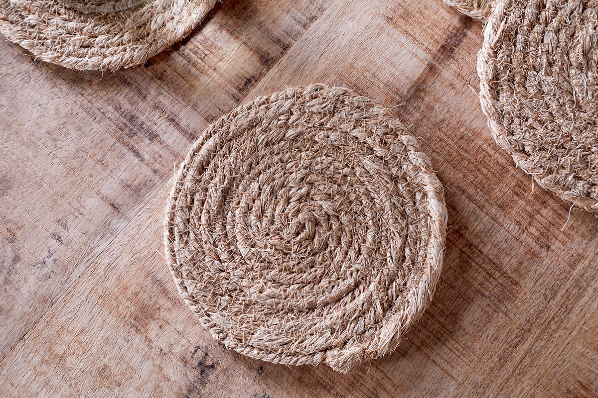Sous-verres tissés Keso - Naturel - (Lot de 4)