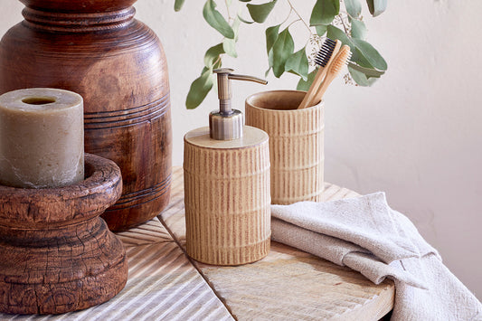 Pompe à savon en céramique Kiani - Crème