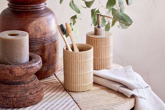 Porte-brosse à dents en céramique Kiani - Crème