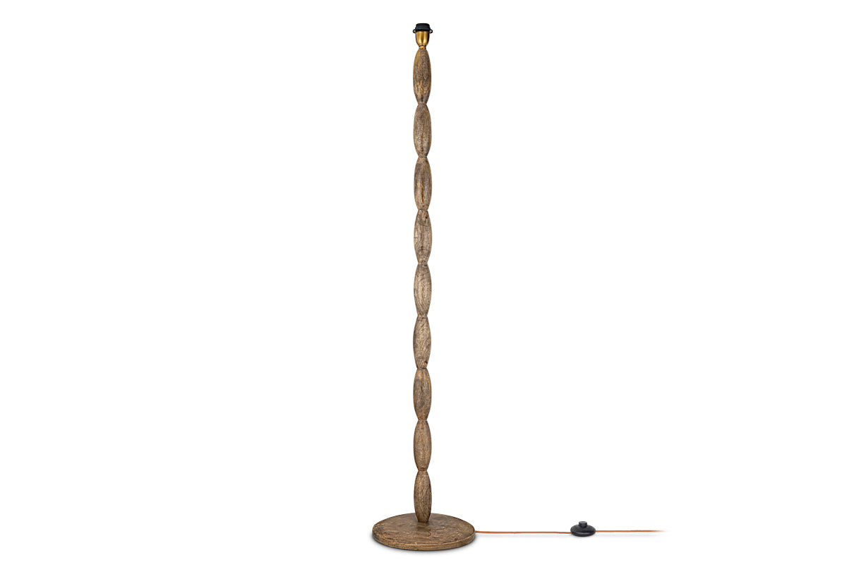 Lampadaire Konali en bois de manguier - Teinté frêne