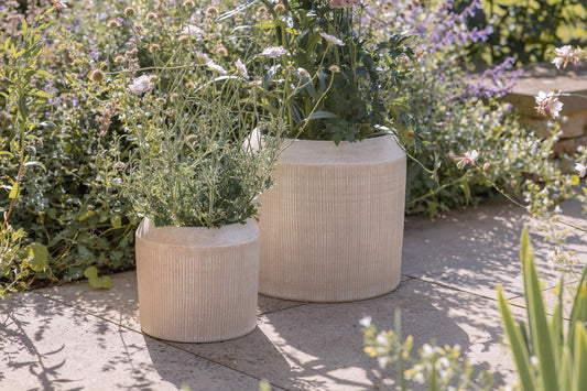 Jardinière en céramique Kubo - Crème