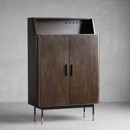 Buffet nordique en bois massif LAINEY Chicago HILTON, meuble à chaussures, porte-bouteilles et chiffons 