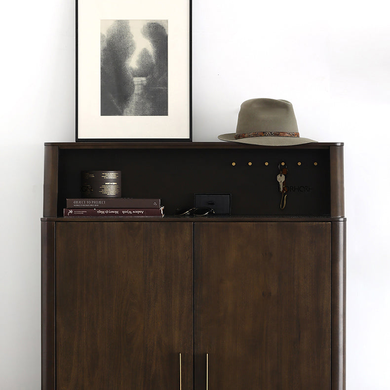 Buffet nordique en bois massif LAINEY Chicago HILTON, meuble à chaussures, porte-bouteilles et chiffons 