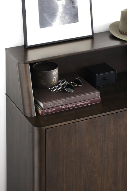 Buffet nordique en bois massif LAINEY Chicago HILTON, meuble à chaussures, porte-bouteilles et chiffons 