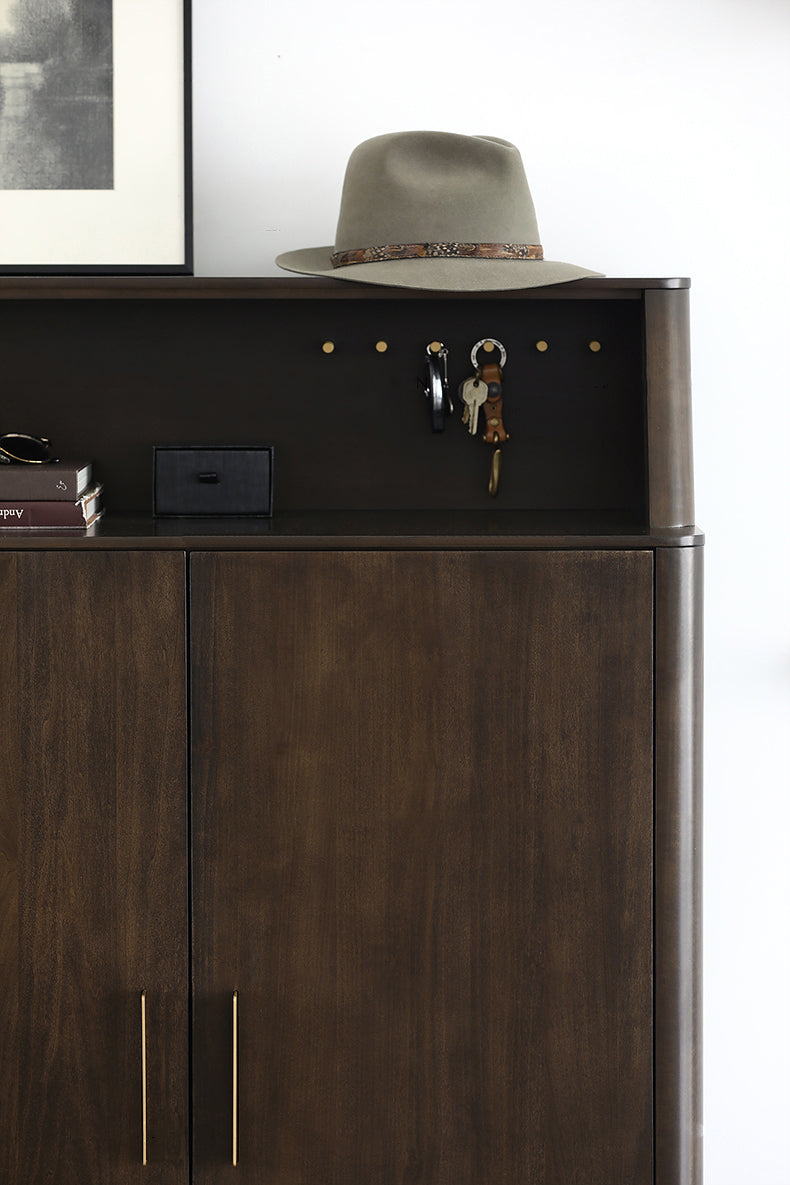 Buffet nordique en bois massif LAINEY Chicago HILTON, meuble à chaussures, porte-bouteilles et chiffons 