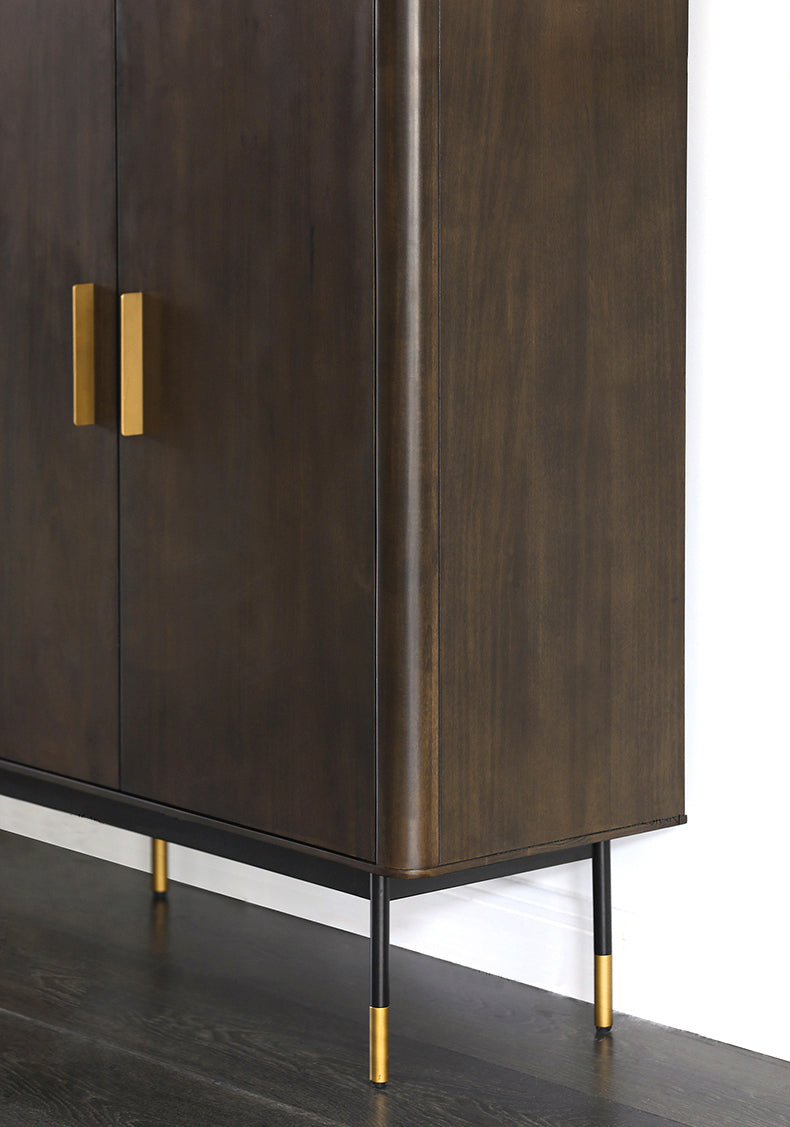 Buffet nordique en bois massif LAINEY Chicago HILTON, meuble à chaussures, porte-bouteilles et chiffons 