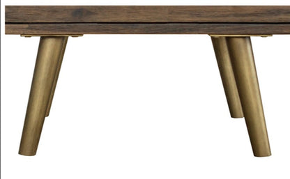 LEAH Chevet à chevrons en bois d'acacia massif Commode nordique