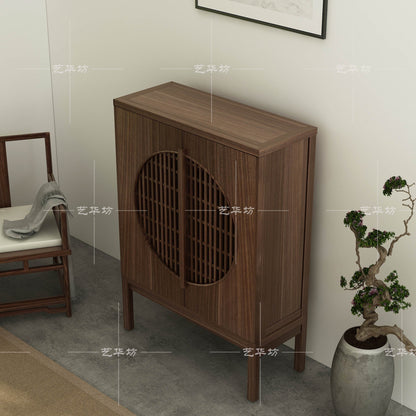 LENA SHERATON Armoire de rangement style chinois en orme ancien