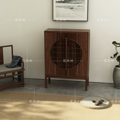 LENA SHERATON Armoire de rangement style chinois en orme ancien