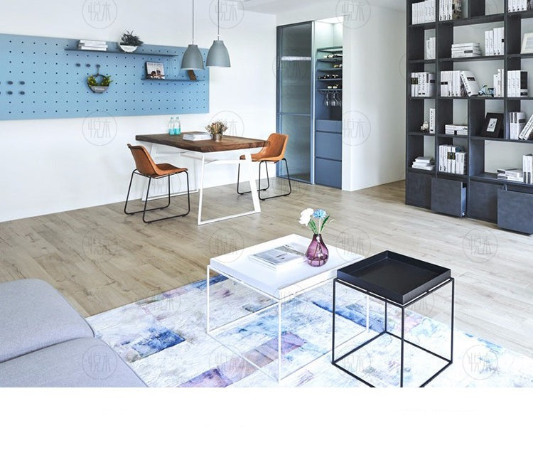 Table à manger LILA Radisson Conference de style nordique en bois massif avec bord brut / bord droit