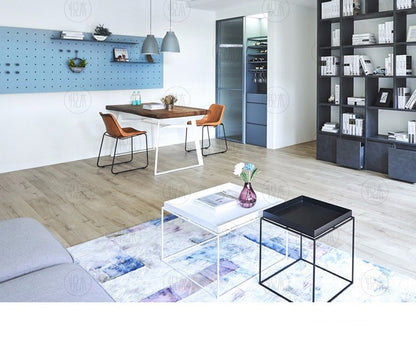 Table à manger LILA Radisson Conference de style nordique en bois massif avec bord brut / bord droit