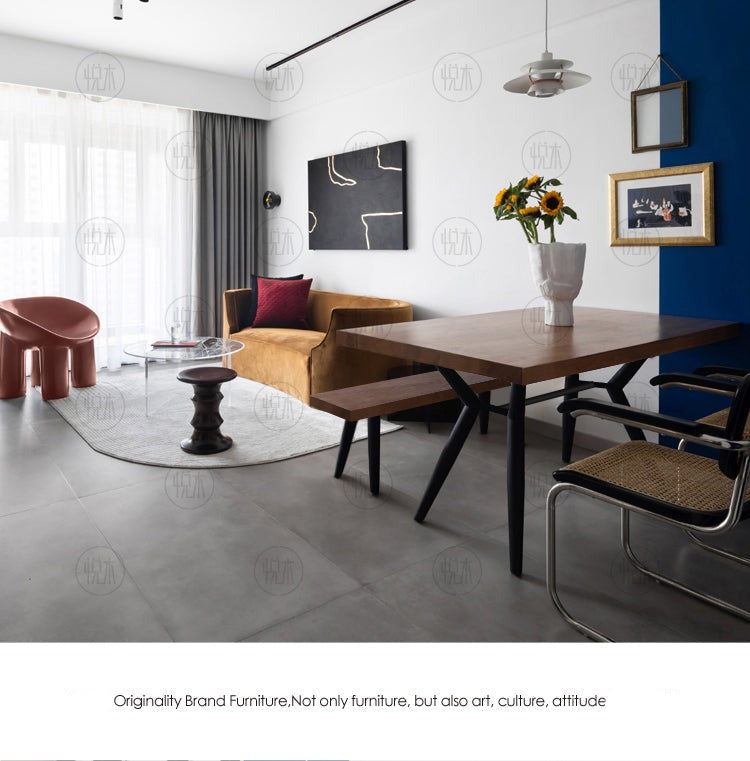 Table à manger scandinave nordique LINDA Radisson Live Edge à bord droit