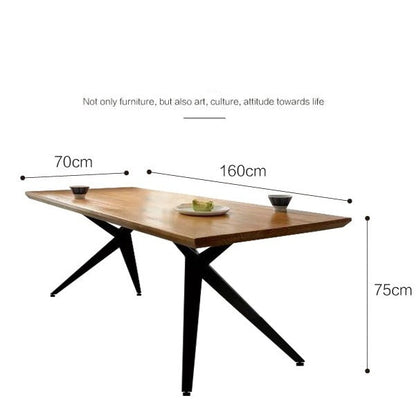Table à manger scandinave nordique LINDSEY Radisson en bois massif, bord brut / bord droit