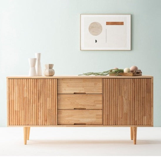 Buffet LOLA NEW YORK HILTON de style scandinave et nordique, tout en bois massif 