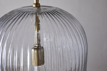 Suspension Lumina en verre recyclé cannelé - Transparent